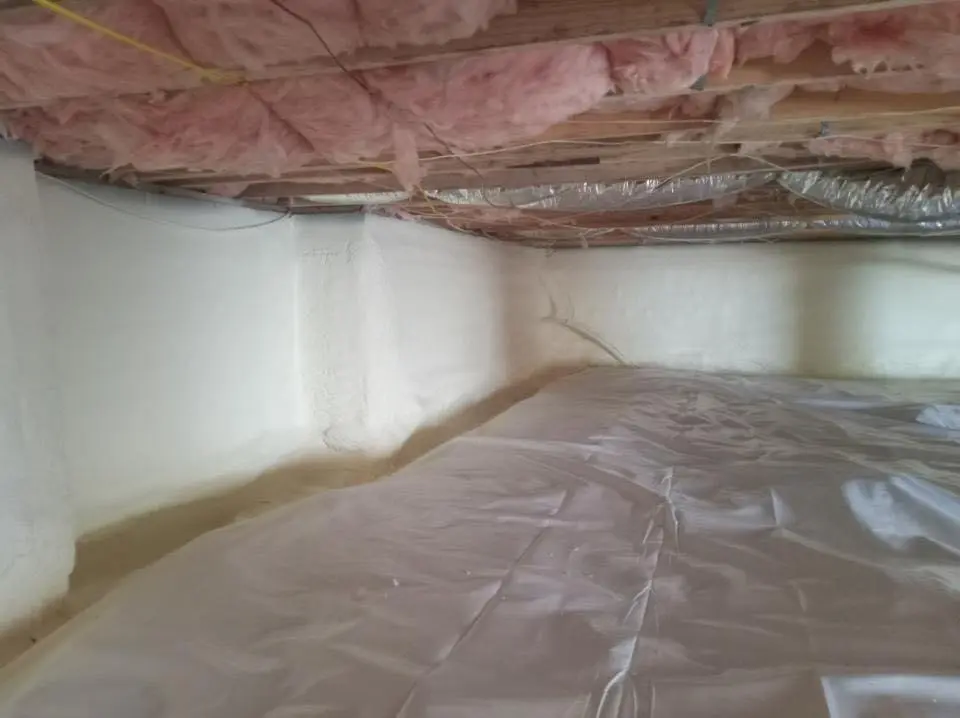 Crawl space encapsulation with closed-cell spray foam for Commercial Roof Restoration in Upper Freehold